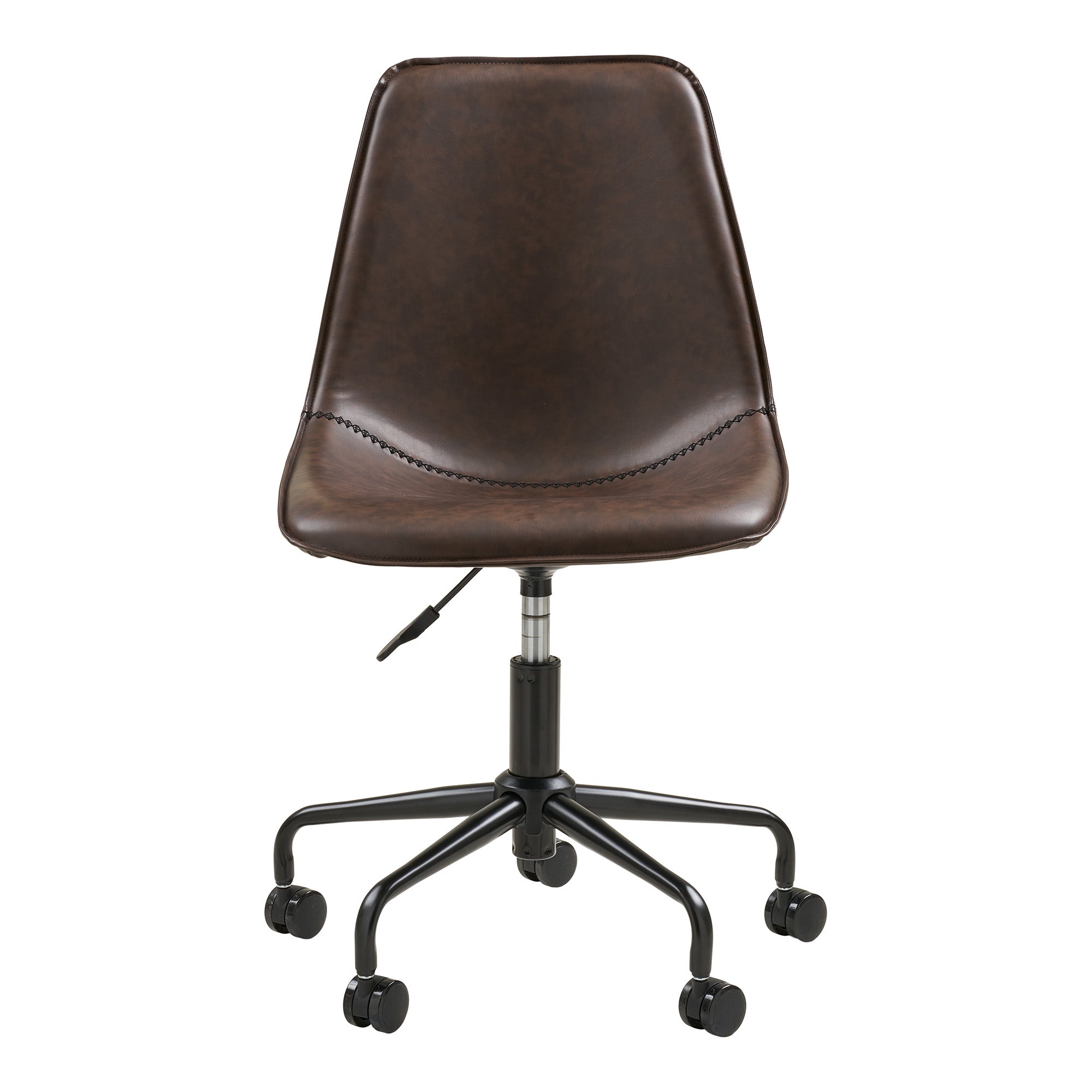 House Nordic Bureaustoel Monaco – Draaibaar – PU Leder Donkerbruin – Verstelbare Zithoogte 46–55,5 cm